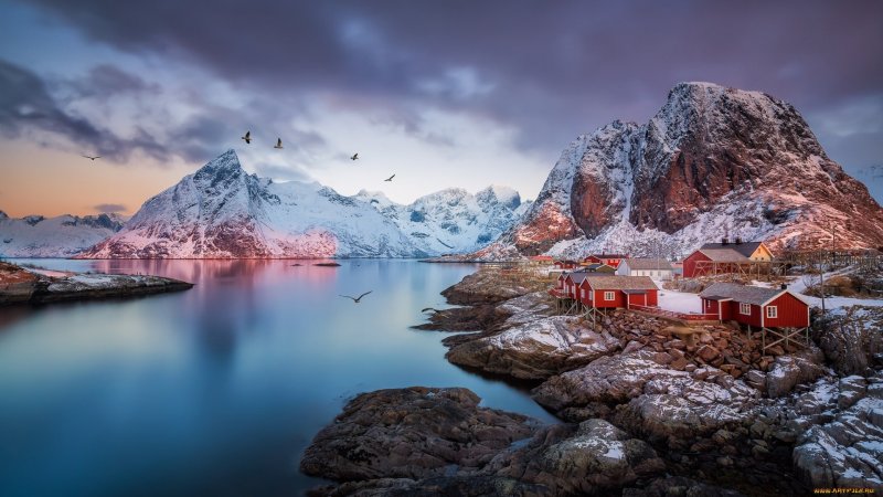 Лофотенские острова Норвегия зима