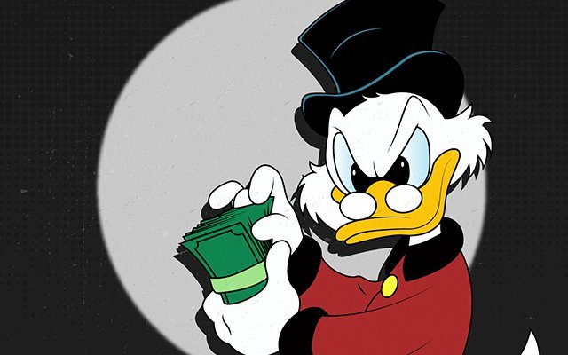Обои на телефон Дональд дак и деньги крутые