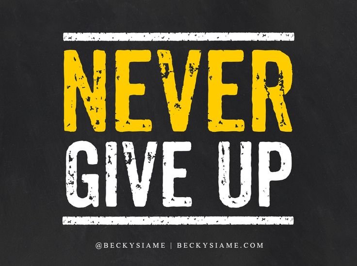 Never give up слова