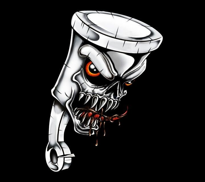 Череп с поршнями