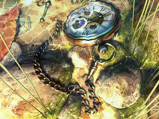 Обои часы под водой