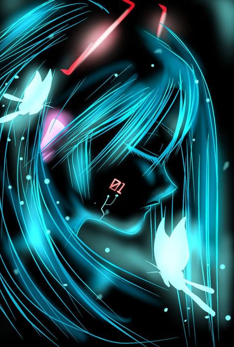 Мику Хацунэ в неоне