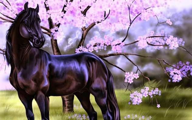 Лошадь в сирени