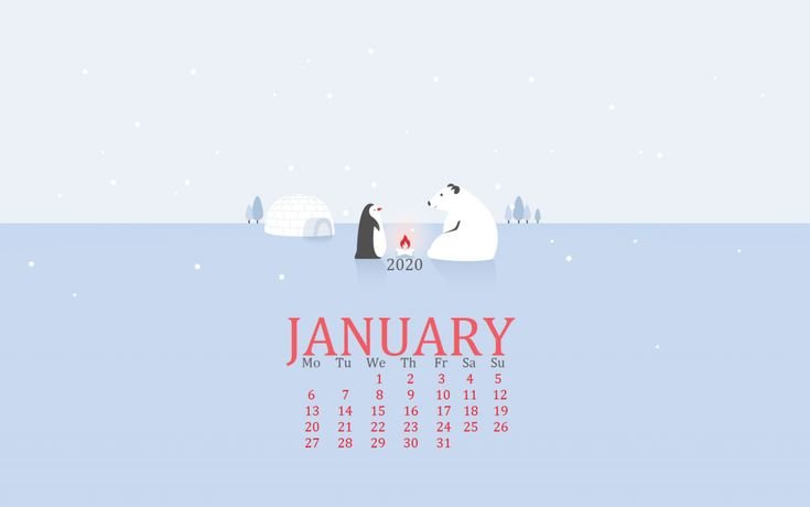 Зимние обои с календарем