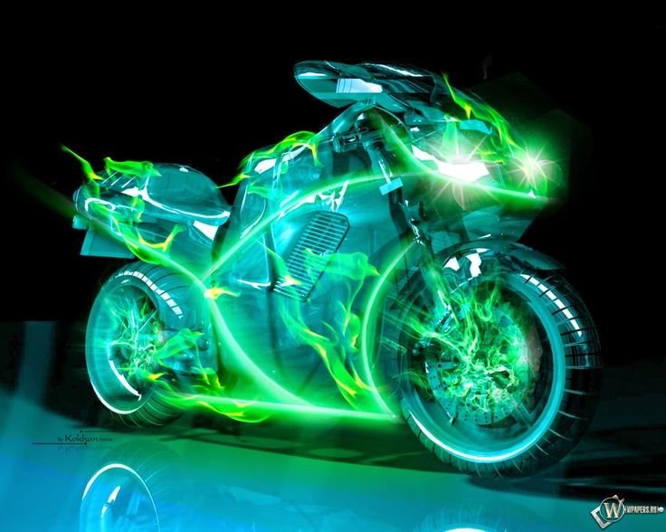 Спортивный мотоцикл с подсветкой