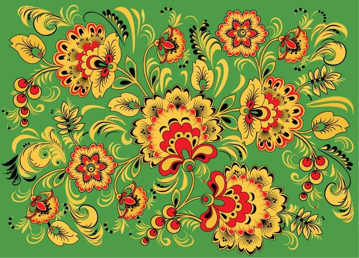 Хохломская роспись паттерн