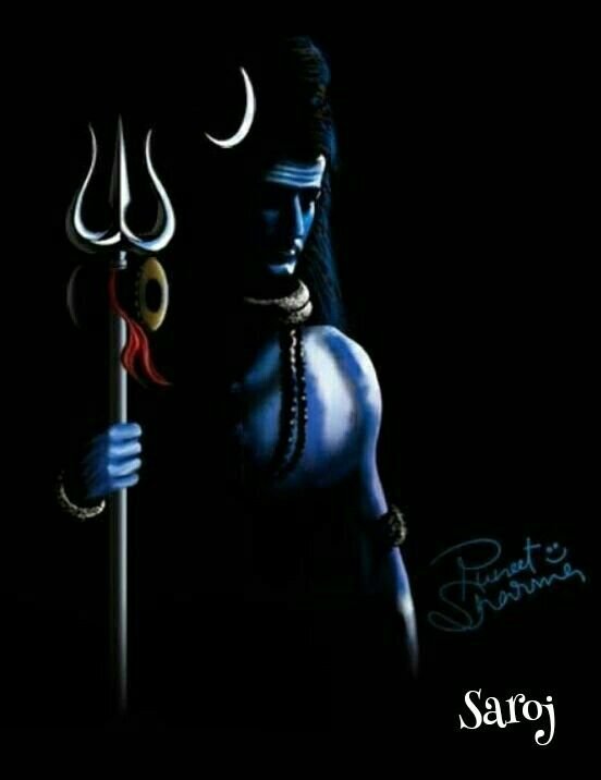 Шива на черном фоне