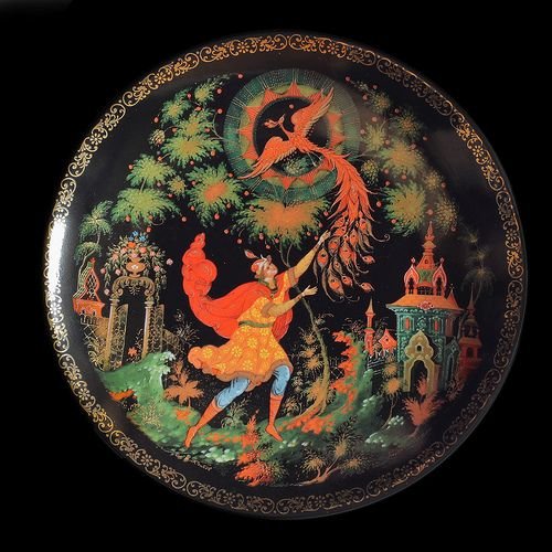 Палехская роспись Иван Царевич и серый волк