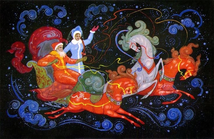 Палехская миниатюра тройка