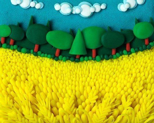 Травка из пластилина