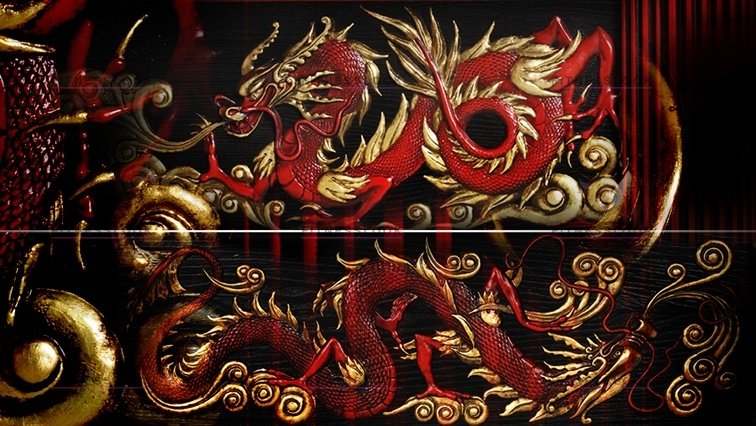 Китайский дракон фреска