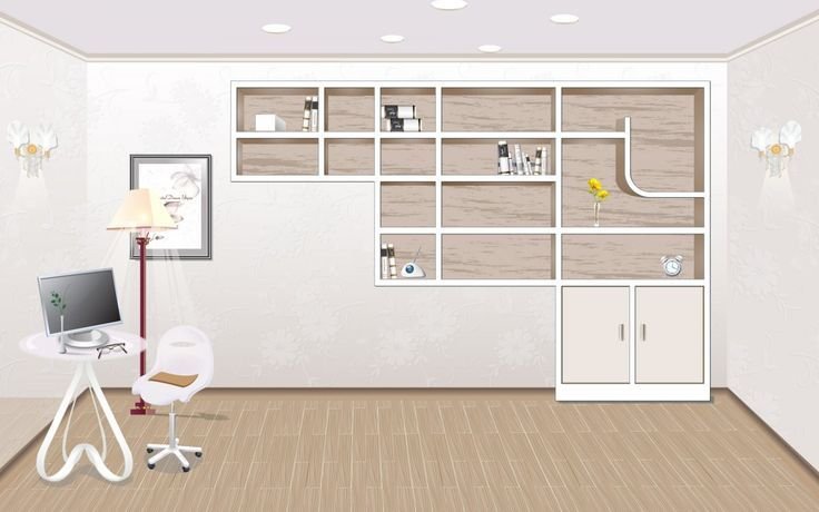 Комната с полками для ярлыков