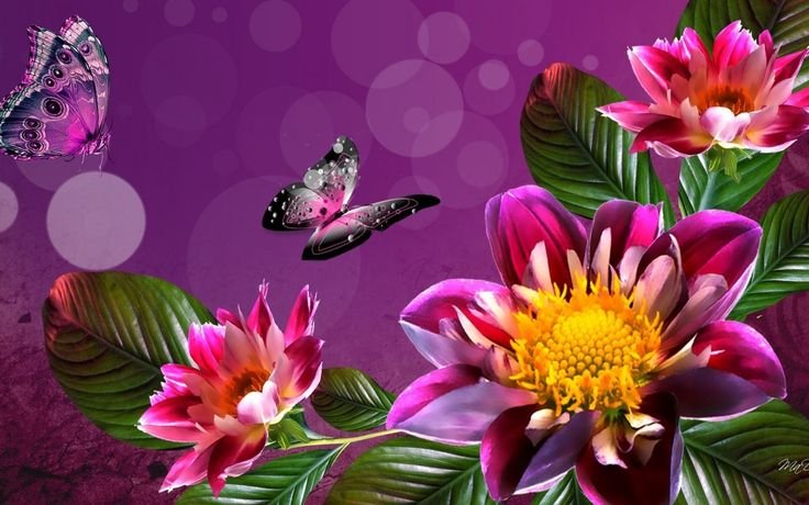 Яркие цветы