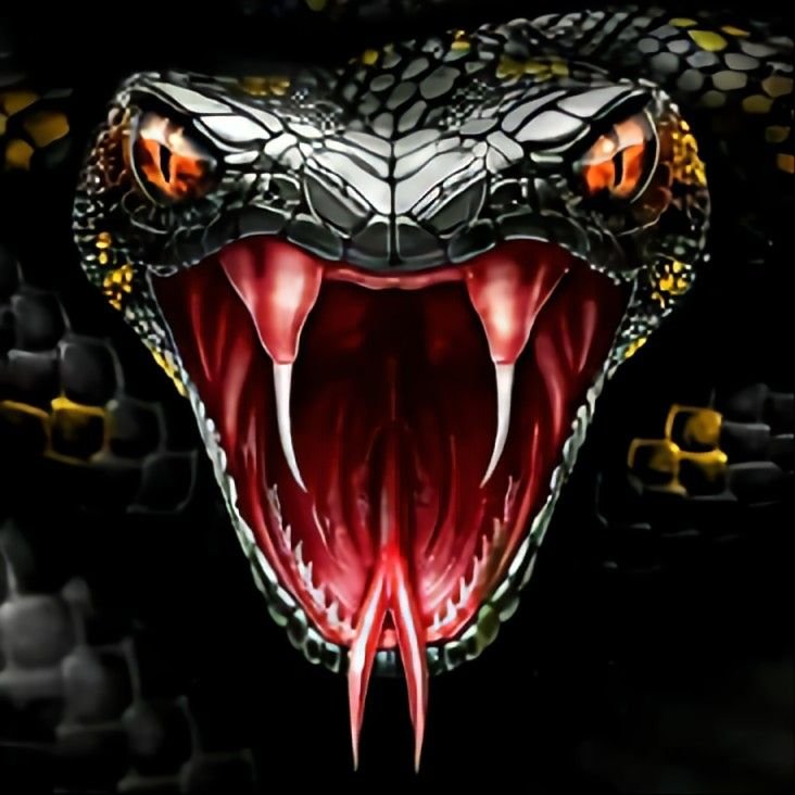 Змея Кобра Королевская чёрная