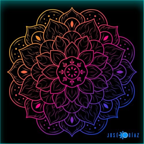 Мандала на черном фоне