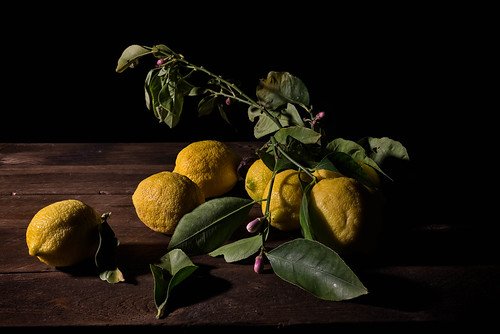 Лимон на темном фоне