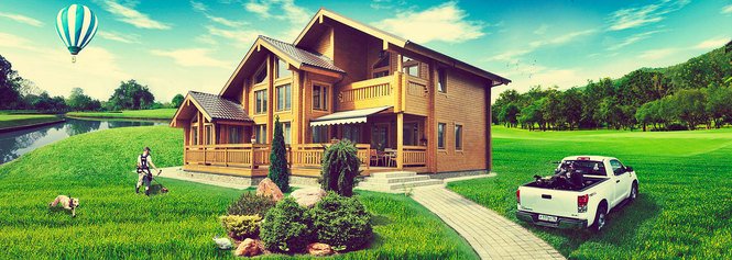 Дом с лужайкой