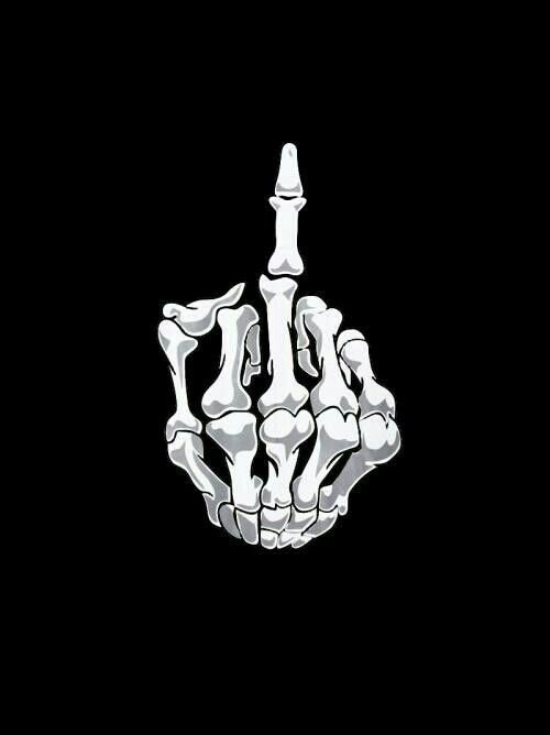 Средний палец на черном фоне