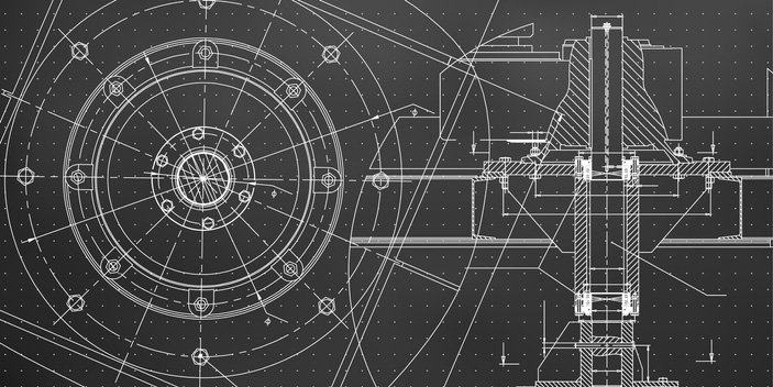 Чертеж на черном фоне