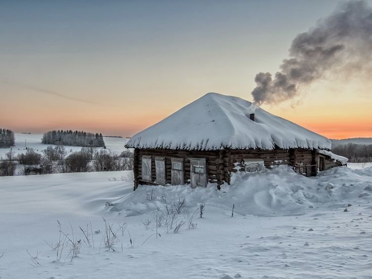 Деревня в снегу