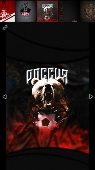 Оскал медведя на фоне российского флага