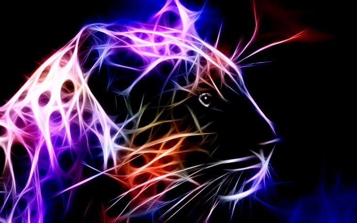 Неоновые обои с животными