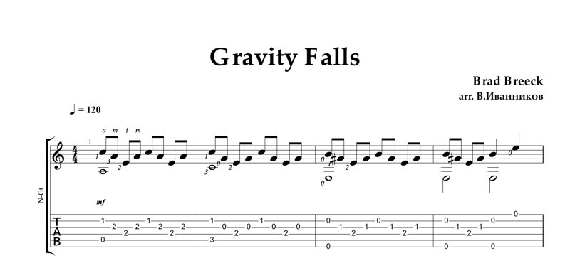 Новт для гитары Гравити Фолз