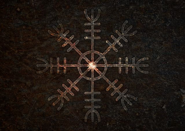 Скандинавский шлем ужаса руна Агисхьяльм