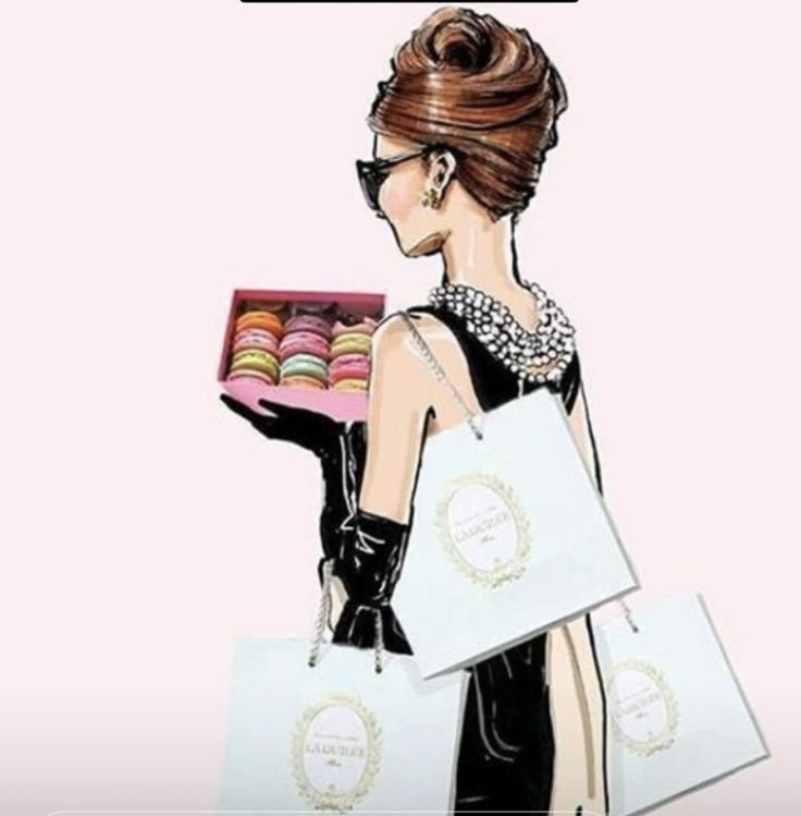 Модные нарисованные девушки