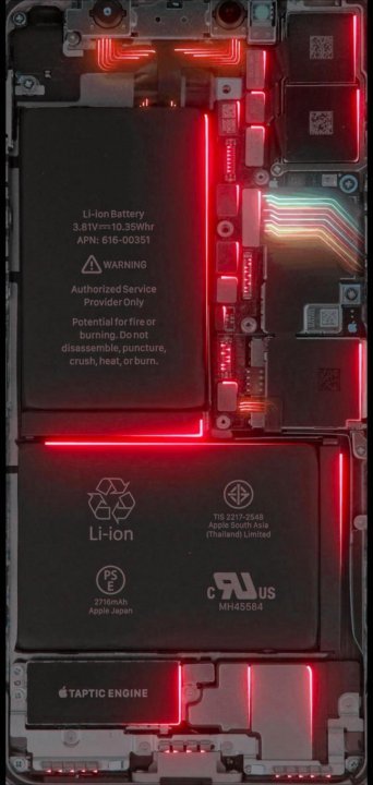 Внутренности iphone с подсветкой