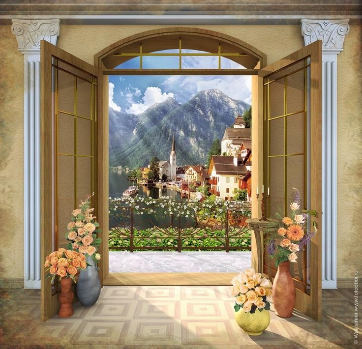 Фотообои окно с видом