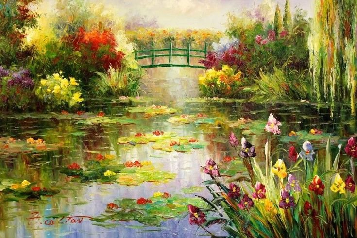 Клод Моне ирисы в саду