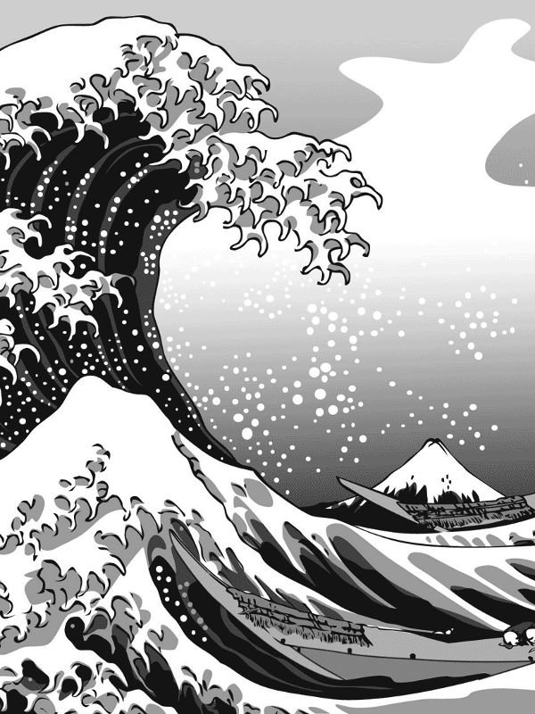 Японский орнамент волны