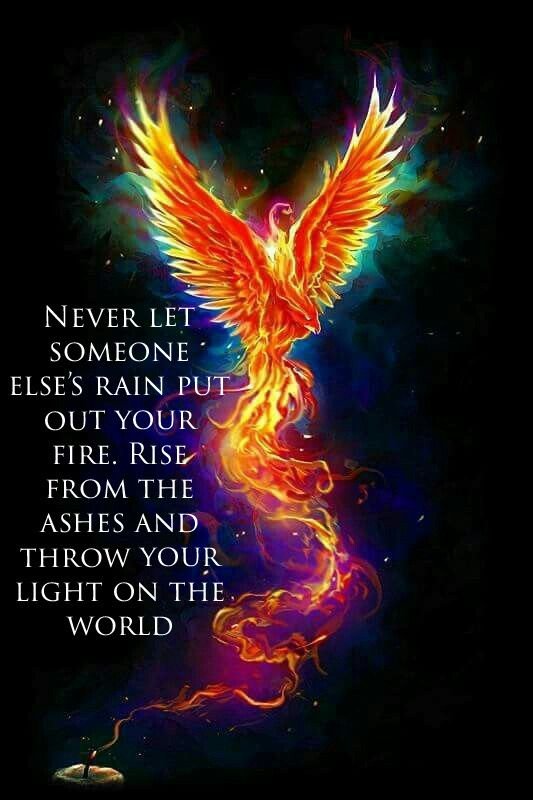 Птица Феникс в огне