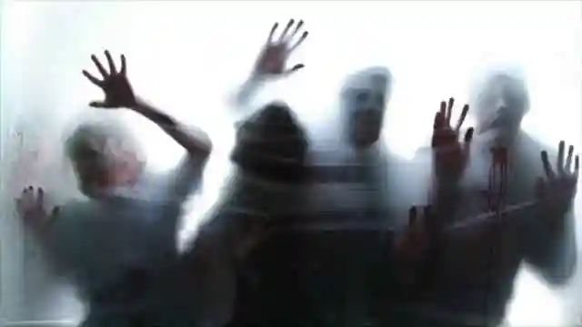 Зомби за стеклом анимация