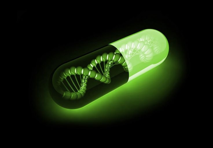 ДНК на зеленом фоне