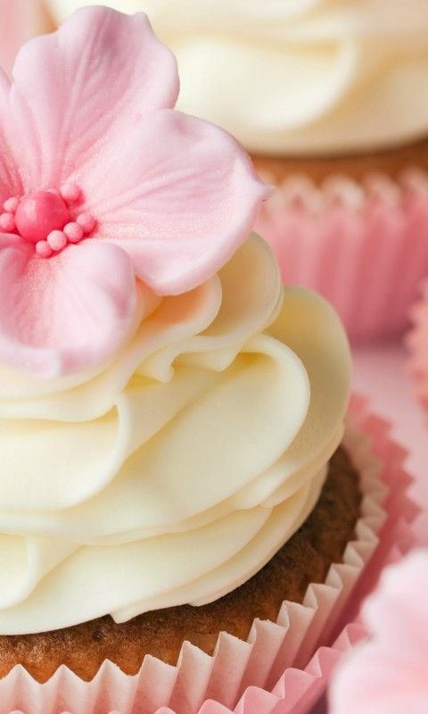 Пирожное и цветы