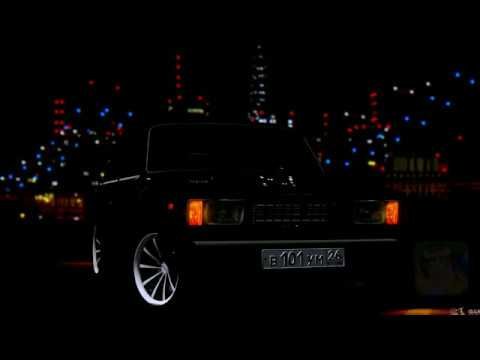 ВАЗ 2107 черный ночью