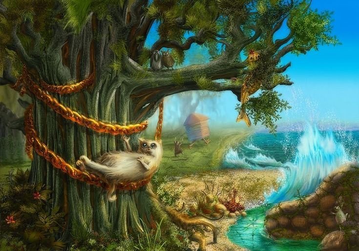 Сказки Пушкина у Лукоморья дуб зеленый