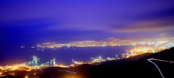 Ночной город Новороссийск