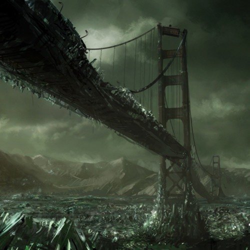 Разрушенный мост арт