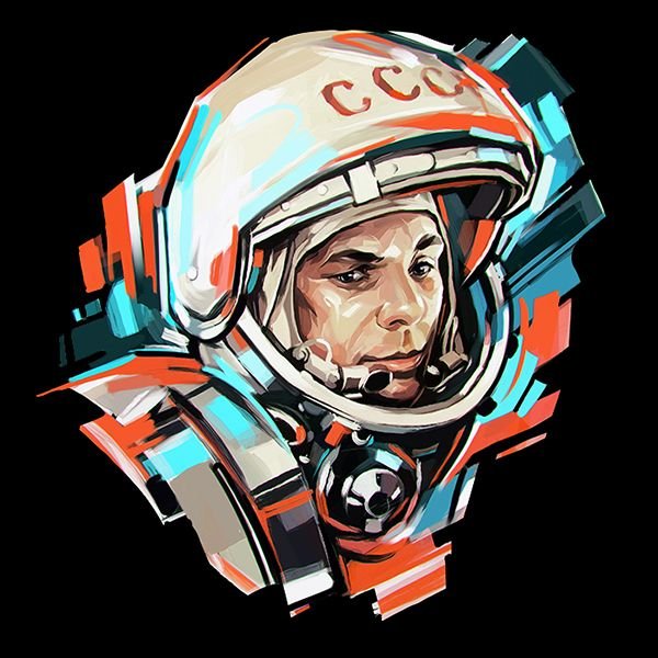 Юрий Гагарин космонавт вектор