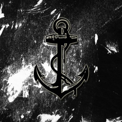 Якорь на черном фоне