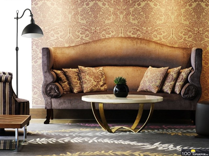 Обои с орнаментом в интерьере