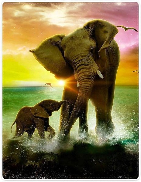 Слониха со слоненком