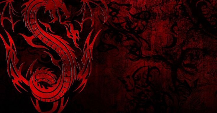 Дракон на черном фоне