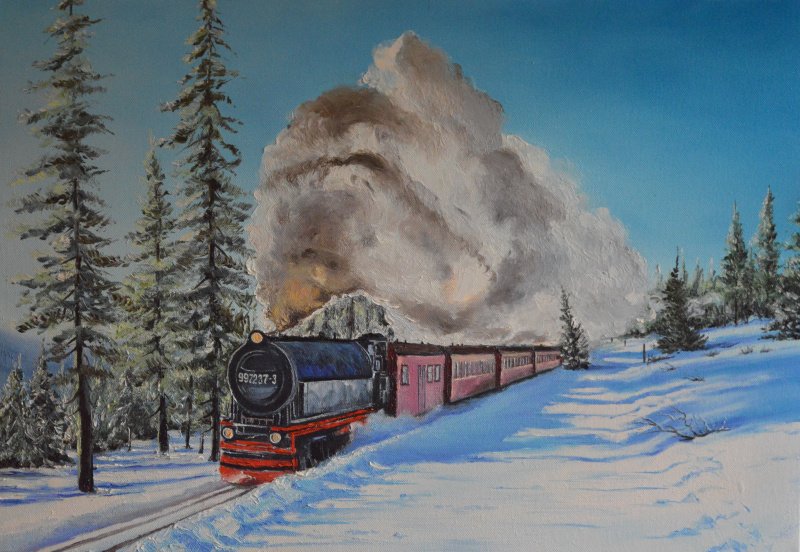 Художник Яшкин паровозы