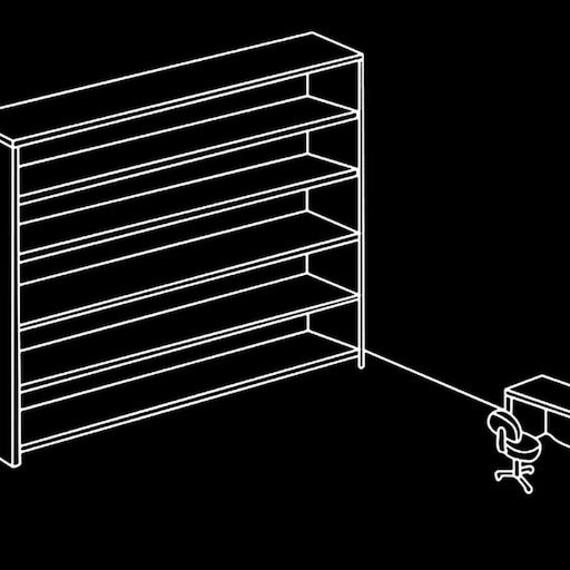 Комната с полками для ярлыков