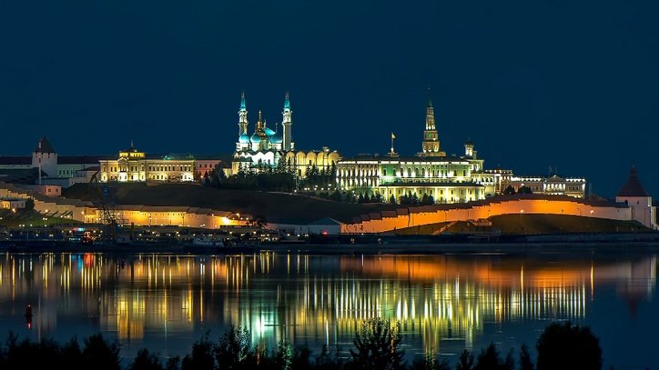 Кремль Казань ночью