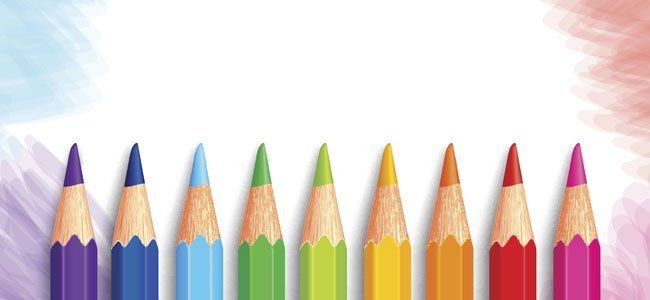 Рамка с карандашами и красками